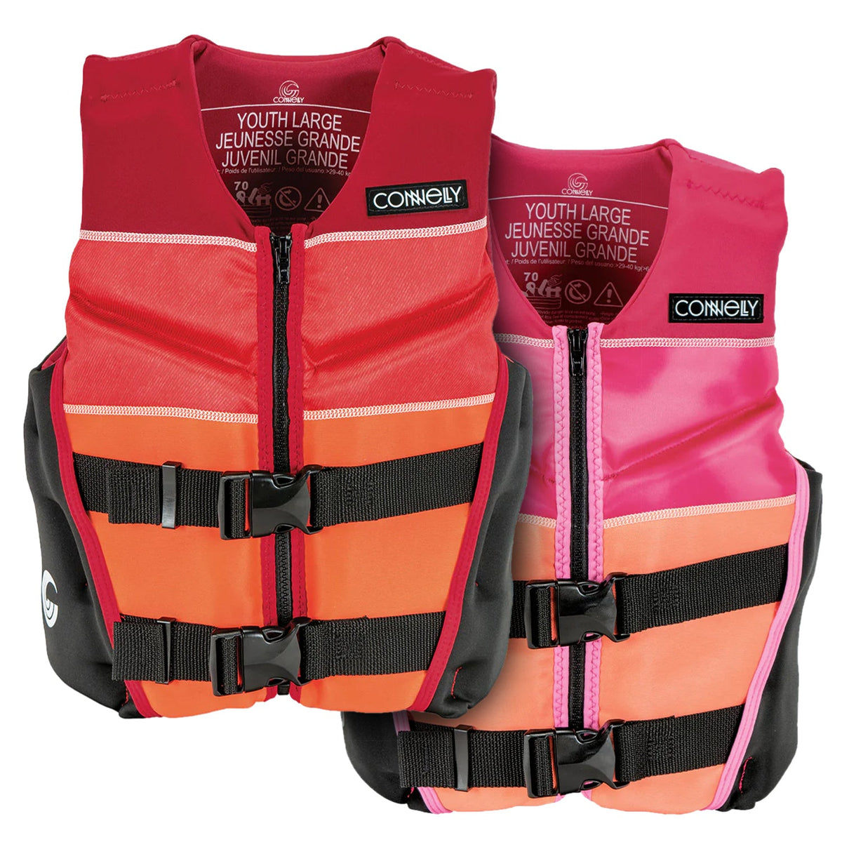 Connelly Youth Classic Neoprene Vest for Boys Red/Orange