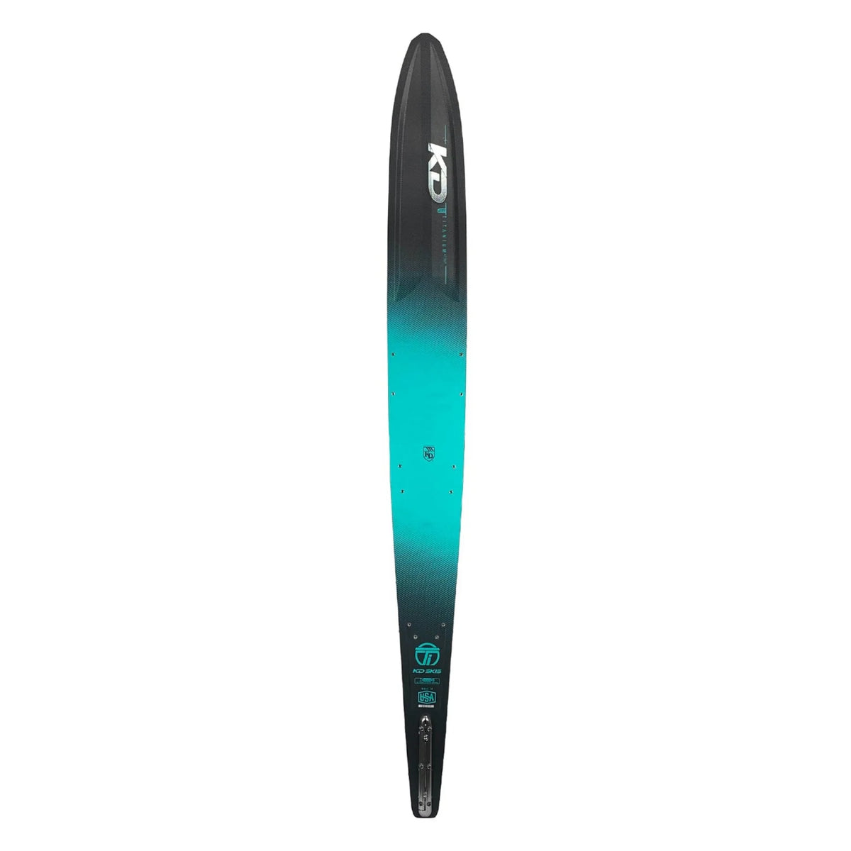 KD Titanium Slalom Ski + Vise & RTP Bindings Black/Teal