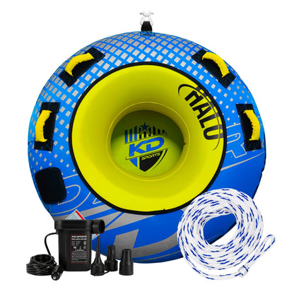 2027 KD Halo Tube with Pump & Rope Blue/Yellow 54"