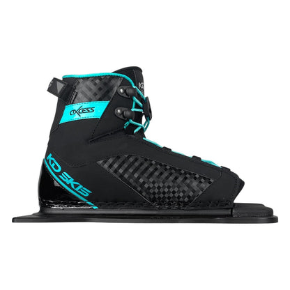 KD Neon Slalom Ski + Axcess & RTP Bindings Pink/Teal