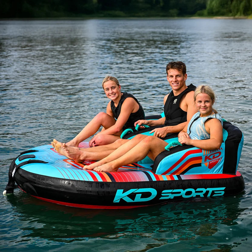 2027 KD Lazy Boy Tube 3 Person Teal/Red 76"