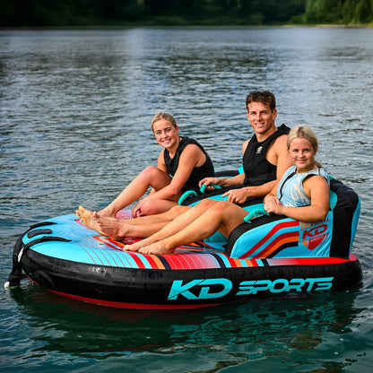2027 KD Lazy Boy Tube 3 Person Teal/Red 76"